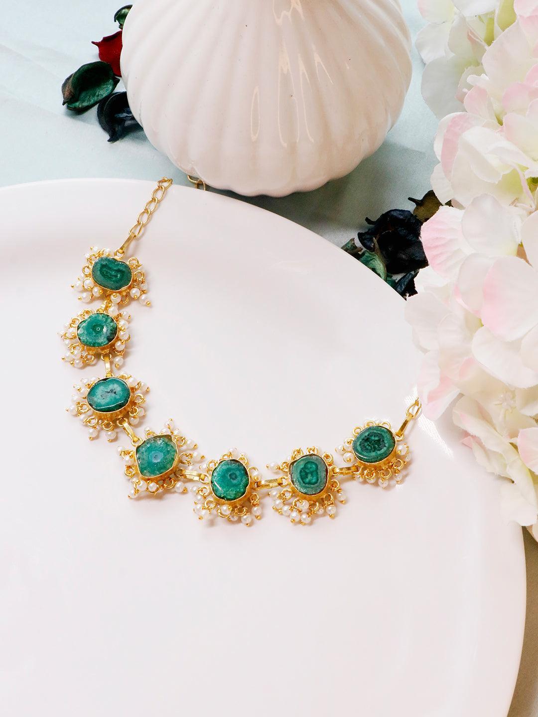Ishhaara Malachite Choker Green