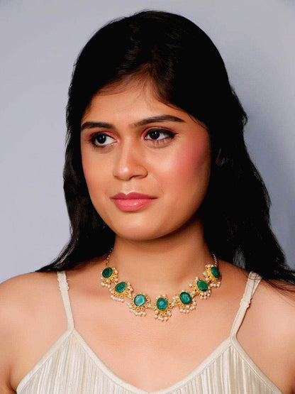 Ishhaara Malachite Choker Green