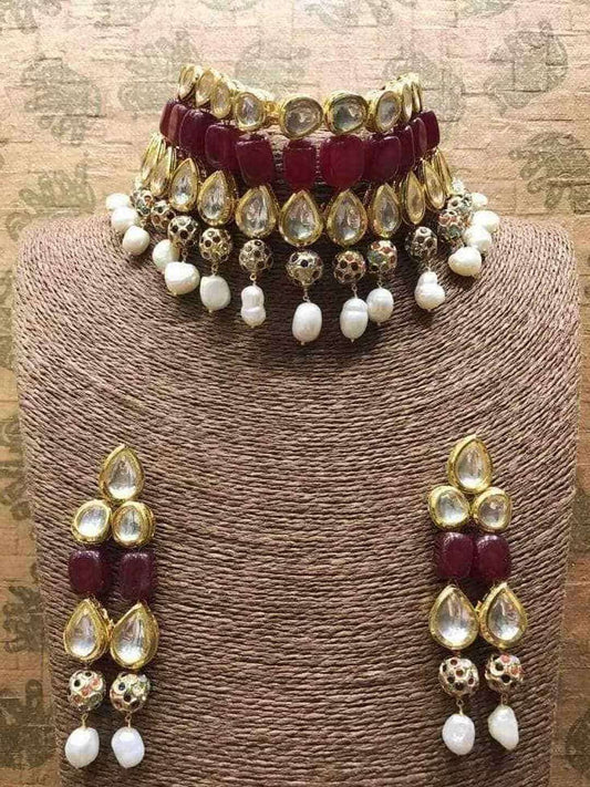 Ishhaara Beaded Kundan Pearl Choker
