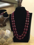 Ishhaara Maroon Big Stone Onex Necklace