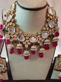 Ishhaara Maroon Bridal Jumki Necklace