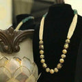 Ishhaara Maroon Chid Moti Multi Stone Necklace