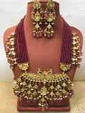 Ishhaara Maroon Double Swan Necklace