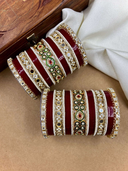 Ishhaara Maroon Embroidered Blouse - A woman wearing a maroon blouse with gold embroidery - view 4