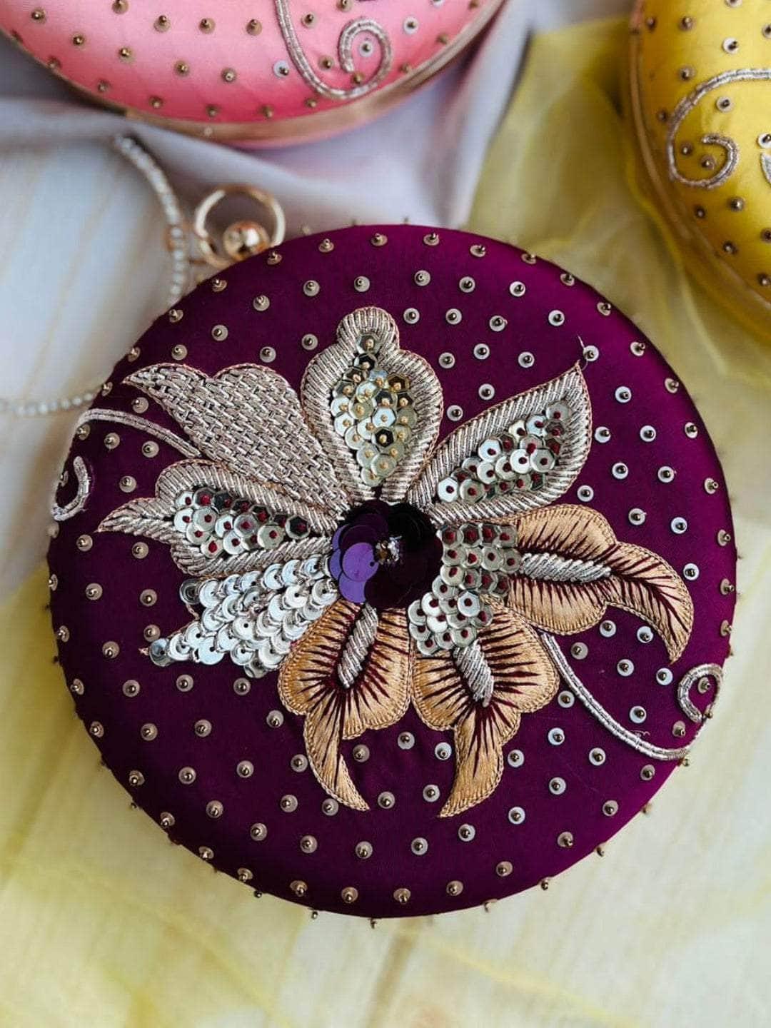 Ishhaara Embroidered Round Clutch