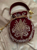 Ishhaara Embroidered Sequins Zari Work Potli Bag