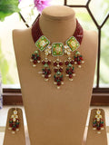 Ishhaara Maroon Enchanting Rajasthani Delight Choker Necklace