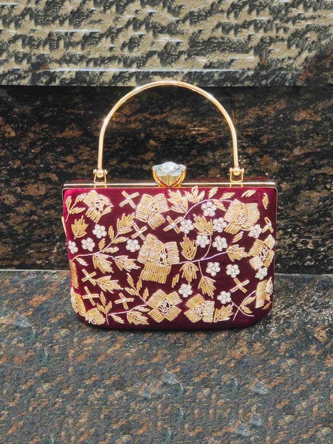 Ishhaara Hand Embroidery Box Clutch