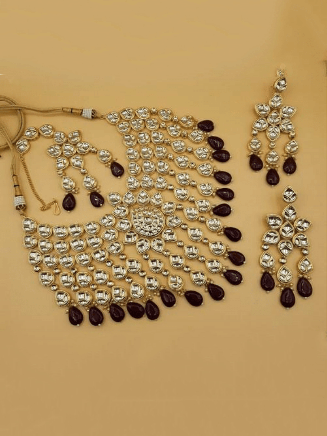 Ishhaara Layered Bridal Drop Tassel Necklace Set