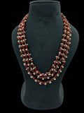 Ishhaara Maroon Layered Pearl Beaded Long Necklace