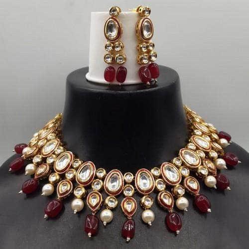 Ishhaara Meena Kundan Peach Set