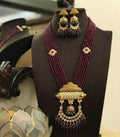 Ishhaara Maroon Onex Temple Tumb Necklace