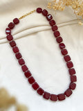Ishhaara Maroon Pearl Beaded Contemprorary Necklace
