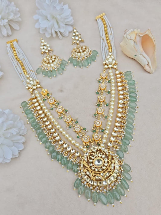 Ishhaara Maroon Pearl Beaded Necklace Set - handcrafted Indian jewellery