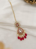 Ishhaara Maroon Pearl Kundan Choker Necklace Set