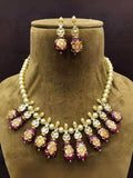 Ishhaara Pearl Split Multi Stone Necklace