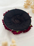 Ishhaara Maroon Rose Bridal Hair Accessories