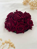 Ishhaara Maroon Rose Bridal Hair Accessories