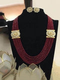 Ishhaara Maroon Side Patch Necklace