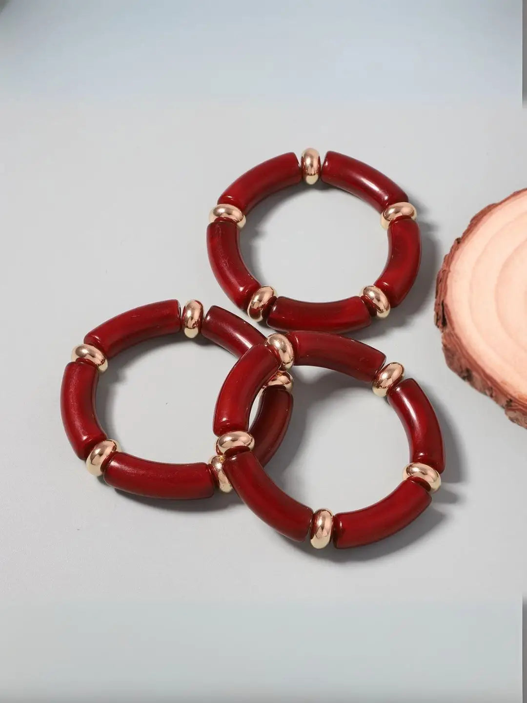 Ishhaara Marron Beads Necklace Bracelet Set