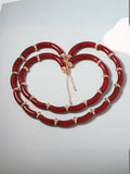 Ishhaara Marron Beads Necklace Bracelet Set