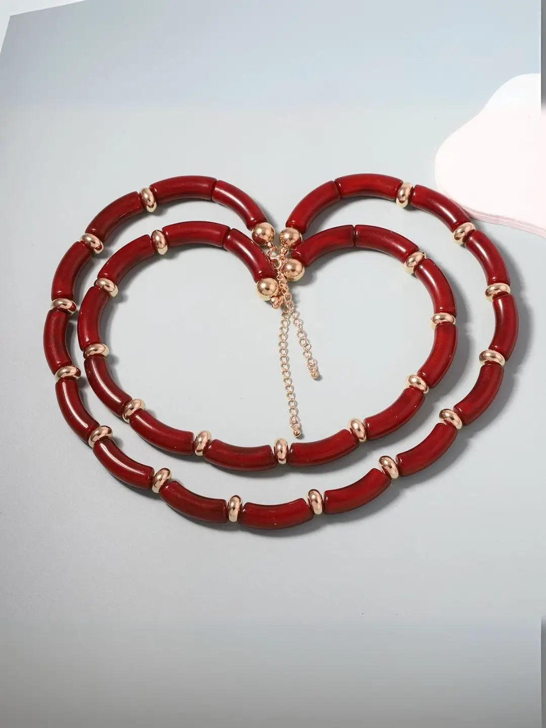 Ishhaara Marron Beads Necklace Bracelet Set