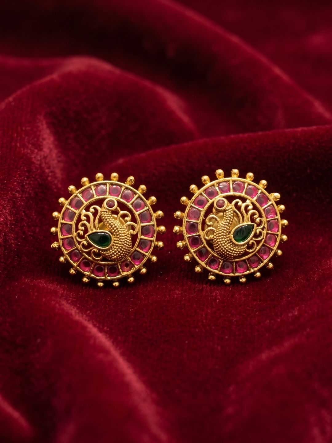 Ishhaara Matte Finish Multicolor Stud Earrings