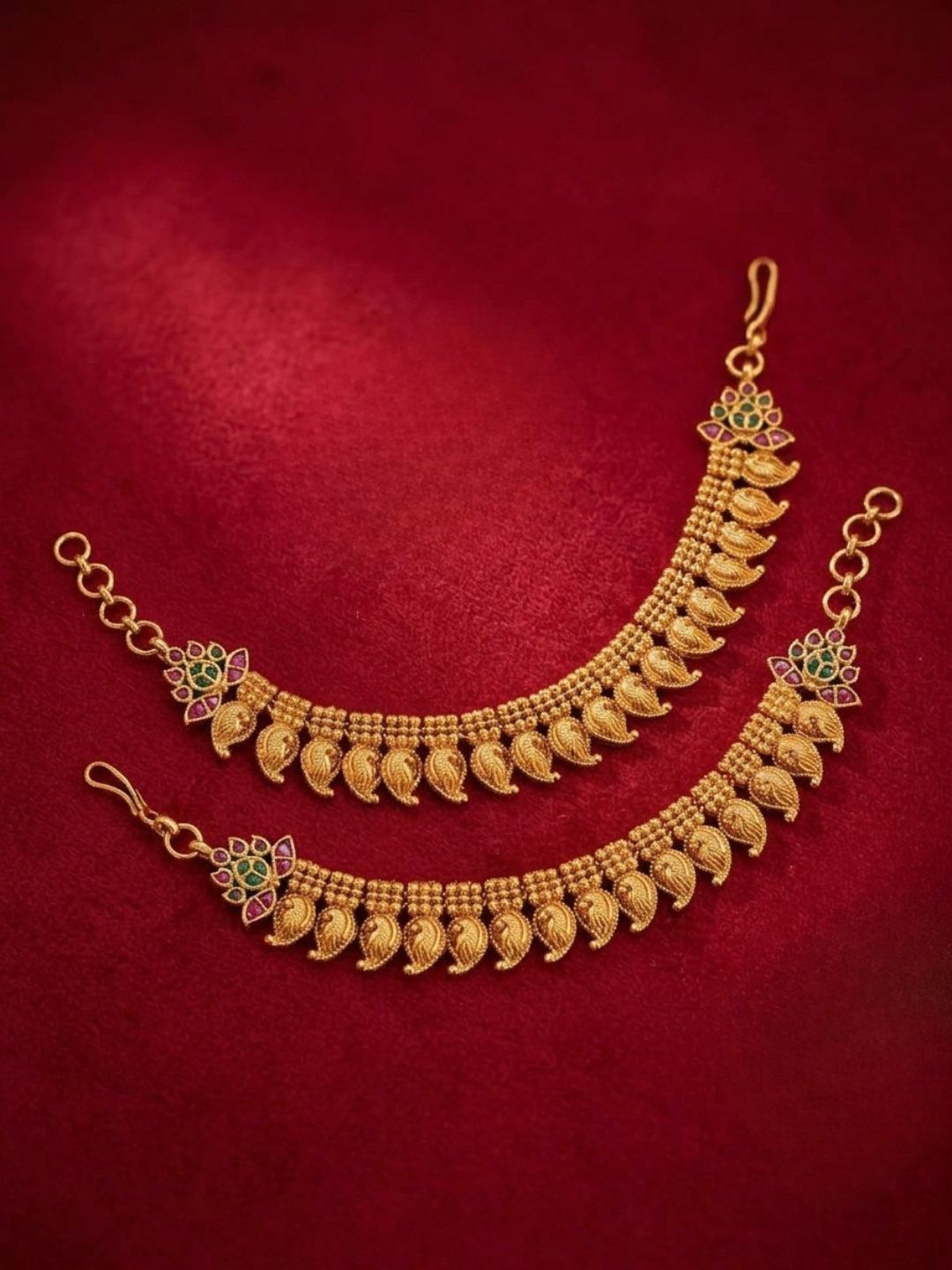 Ishhaara Matte Finish Traditional Ear Chain