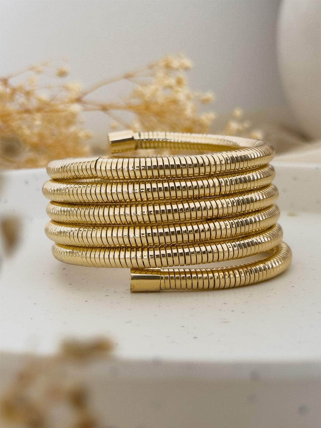 Ishhaara Matte Gold Spiral Bracelet