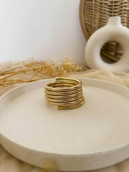 Ishhaara Matte Gold Spiral Bracelet