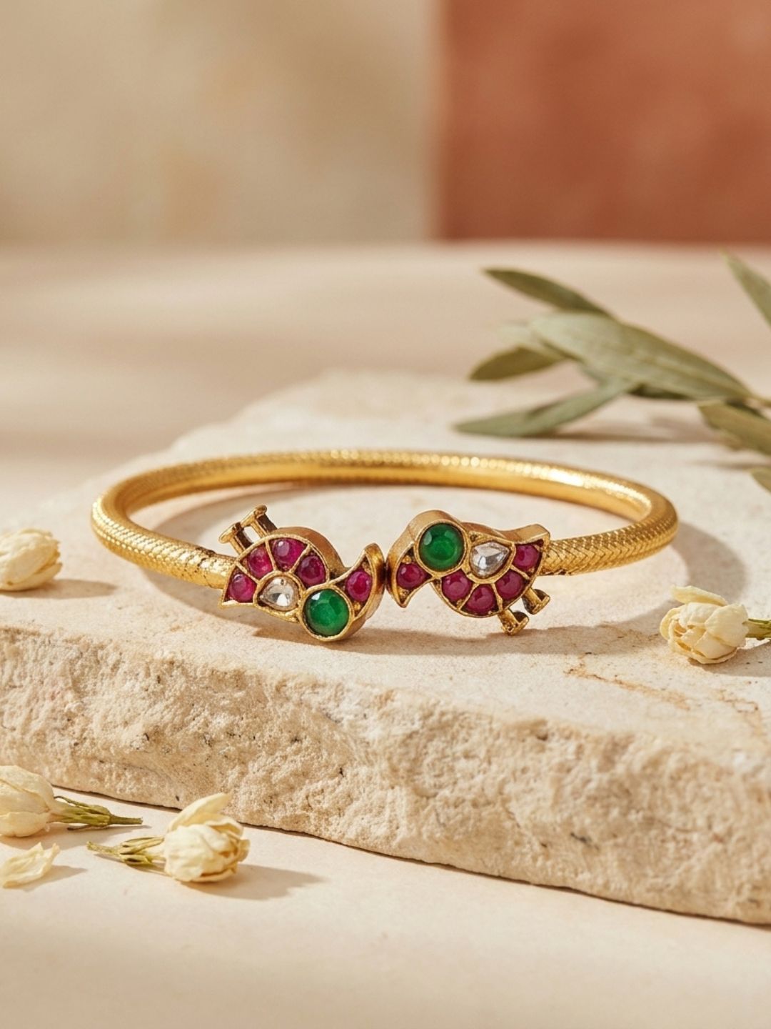 Ishhaara Matte Peacock Bracelet Kada