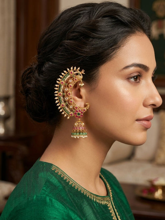 Ishhaara Mayili Temple Ear Cuffs