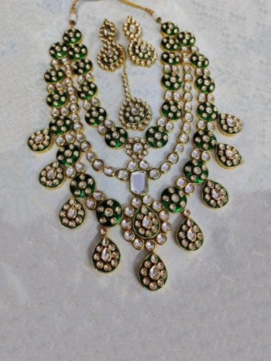 Ishhaara Meena Kundan Layered Rani Haar