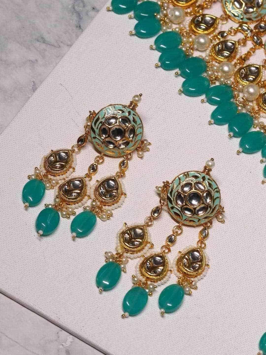 Ishhaara Meena Round Jadau Choker Necklace Set