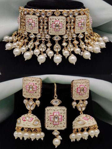 Ishhaara Meenakari And Beads Choker Set