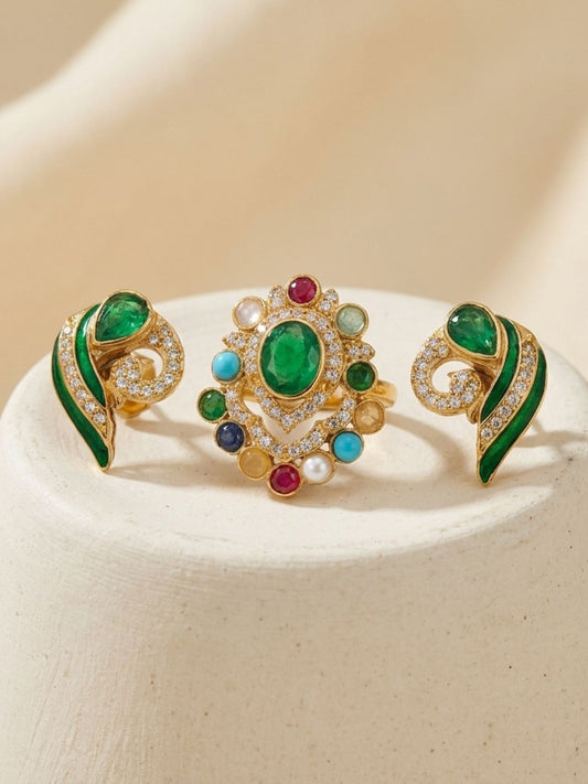 Ishhaara Meenakari Dual Finger Ring