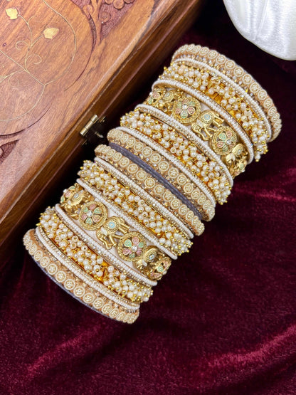 Ishhaara Meenakari Elephant Design Bangle — handcrafted Indian jewellery - view 4