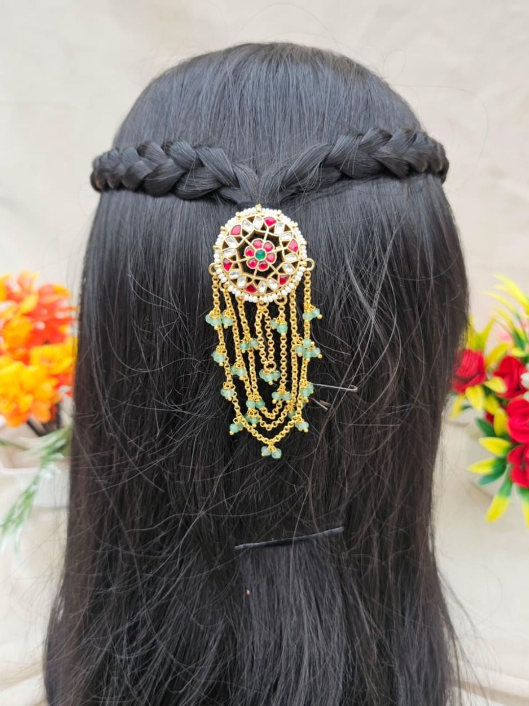 the brand Kundan Embellished Juda Pin — handcrafted Indian jewellery