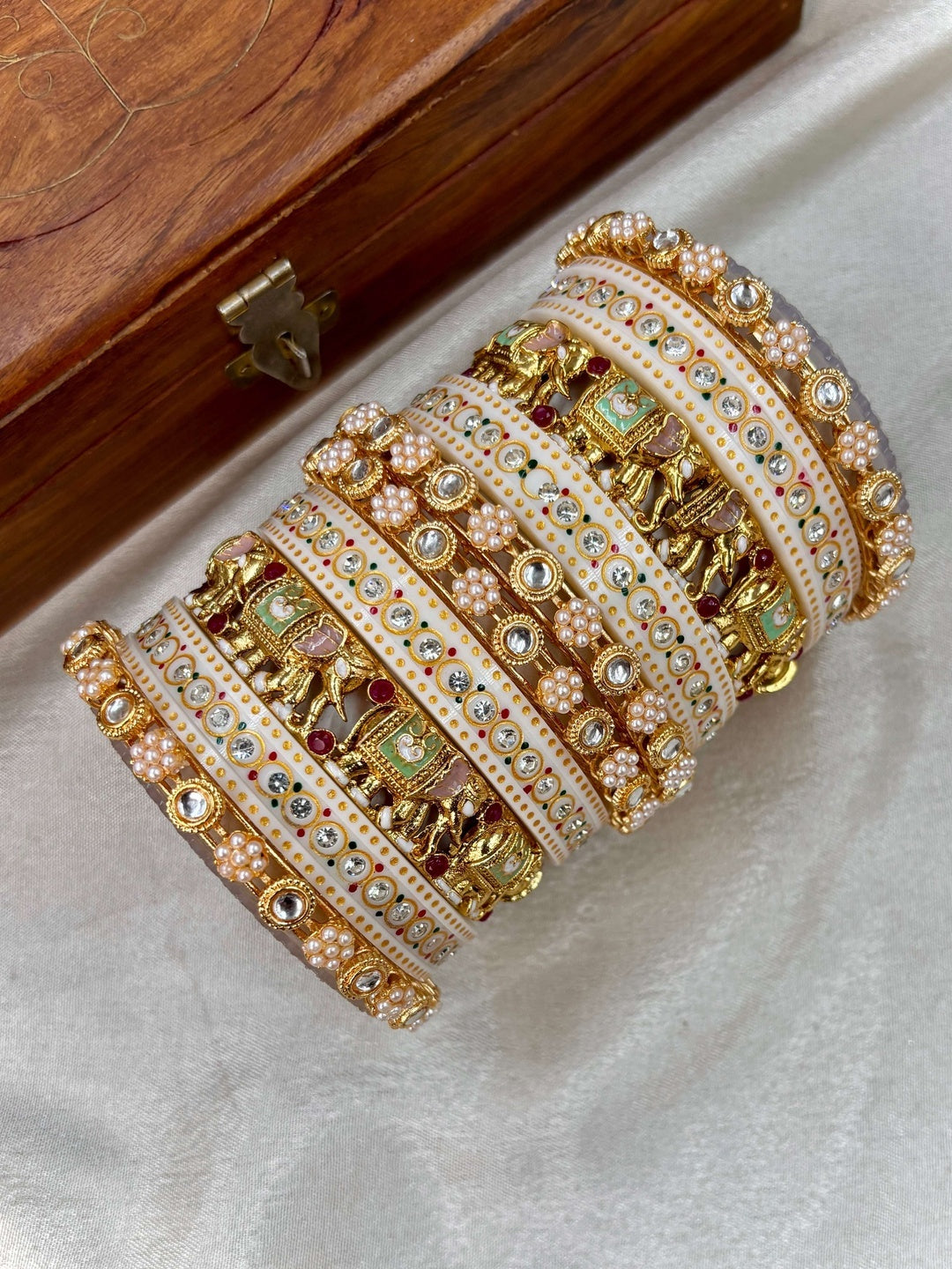 Ishhaara Meenakari Kundan Bangle Set — handcrafted Indian jewellery