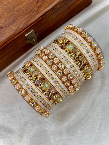 Ishhaara Meenakari Kundan Bangle Set — handcrafted Indian jewellery