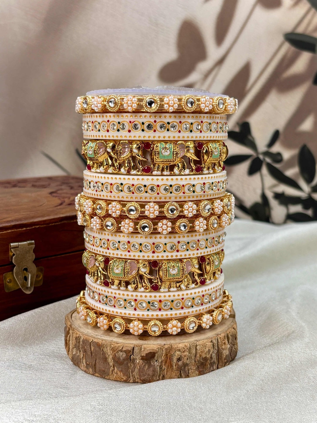 Ishhaara Meenakari Kundan Bangle Set — handcrafted Indian jewellery - view 2