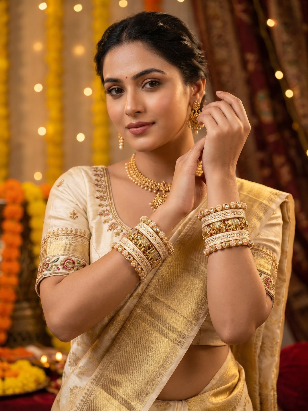 Ishhaara Meenakari Kundan Bangle Set — handcrafted Indian jewellery - view 3