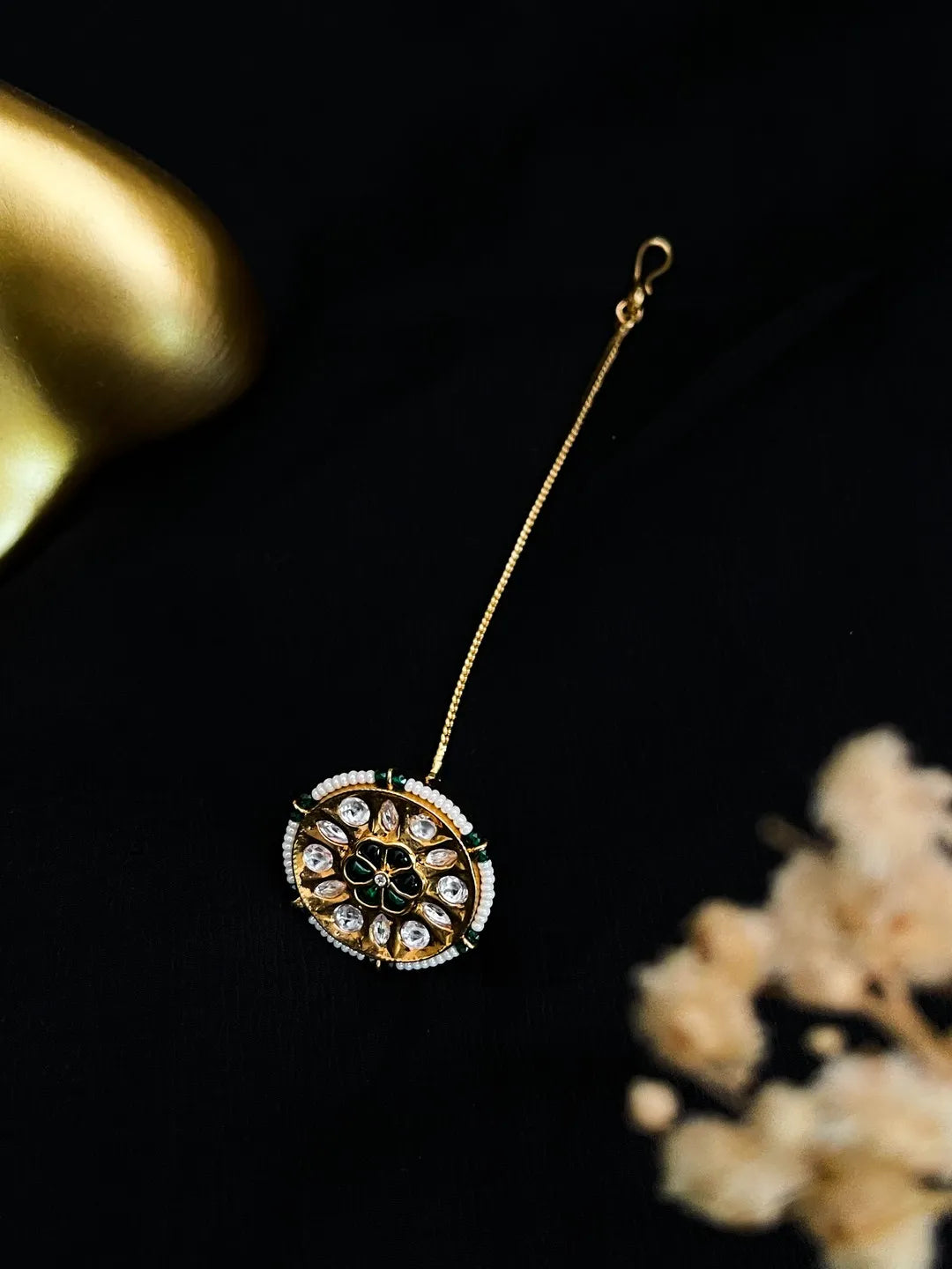 Ishhaara Meenakari Kundan Studded Maang Tikka