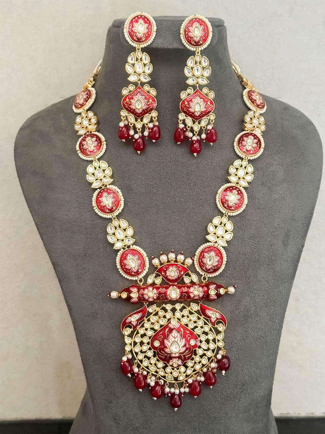 Ishhaara Meenakari Long Haar With Real Kundan