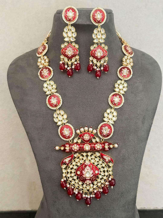Ishhaara Meenakari Long Haar With Real Kundan