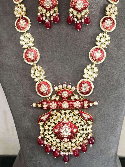 Ishhaara Meenakari Long Haar With Real Kundan