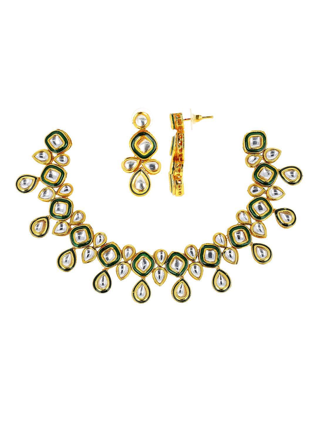 Ishhaara Meenakari Necklace Set Dark Blue