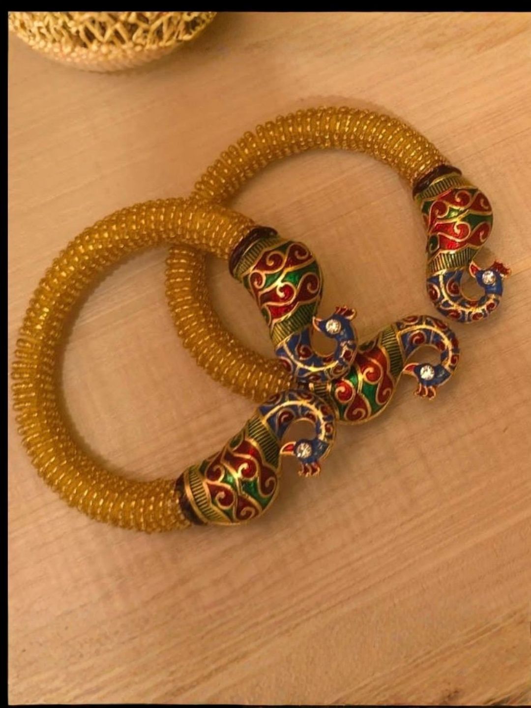 Ishhaara Meenakari Peacock Designed Open Bangle