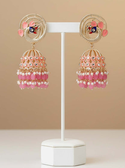 Ishhaara Meenakari Peacock Jhumka
