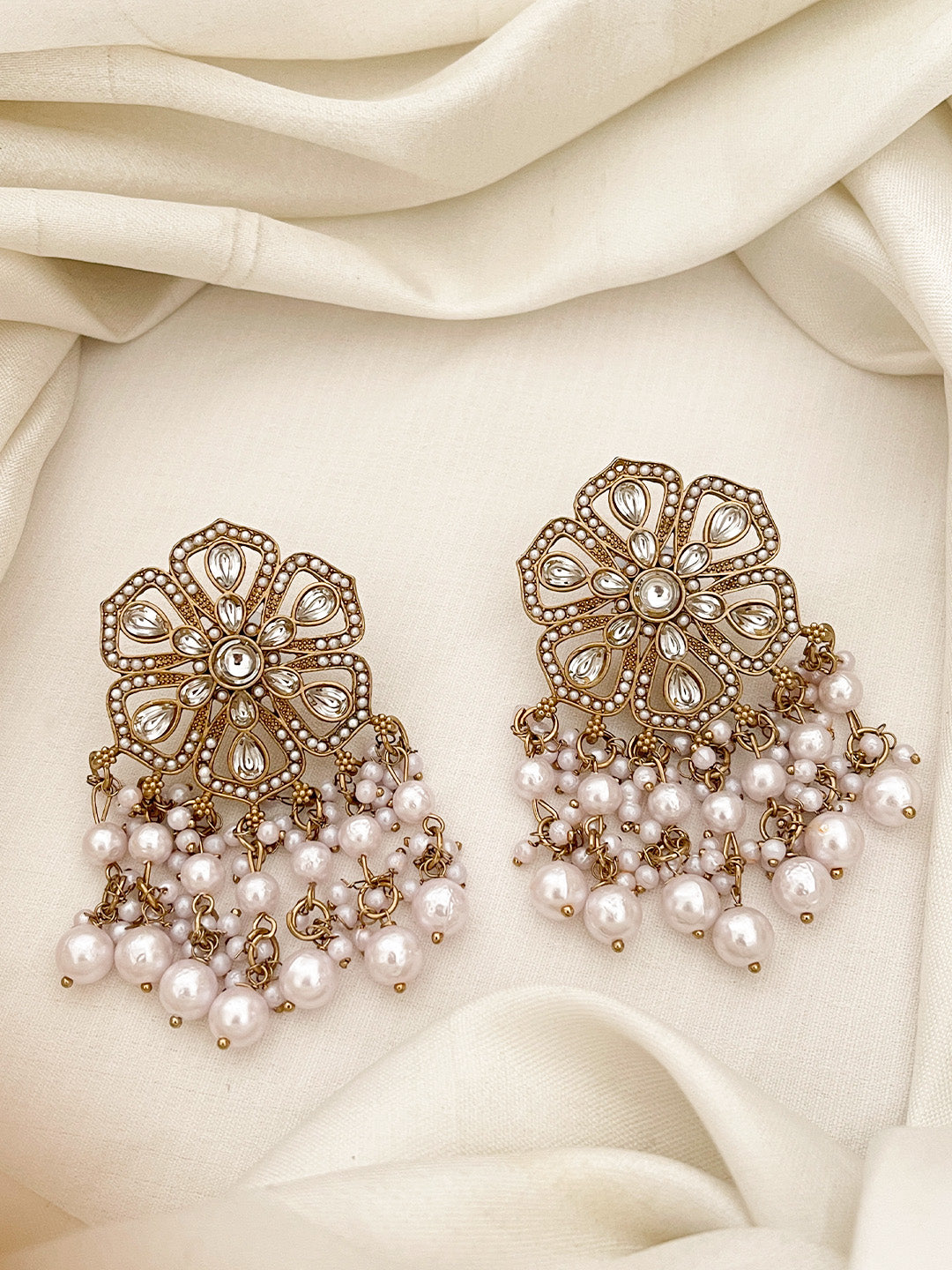 Ishhaara Meenakari Pearls Drop Earring